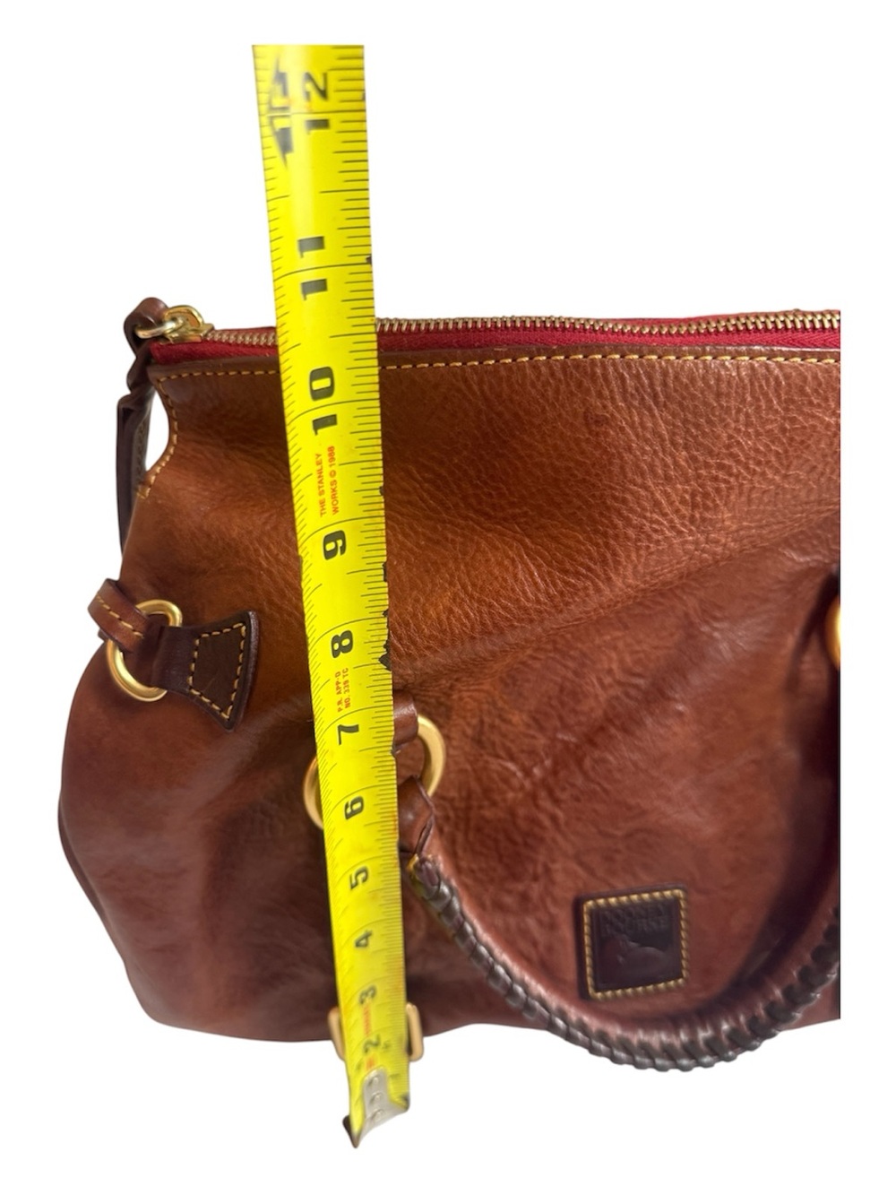 Dooney & Bourke Medium Florentine Vachetta Leather Satchel Chestnut Brown Boho - Picture 4 of 11
